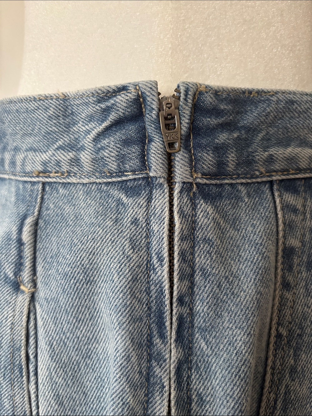 NWT Madewell Light Blue Denim in Edmonton wash A-Line Midi Skirt size 27 - Picture 8 of 12